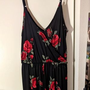 Floral romper with attached skirt